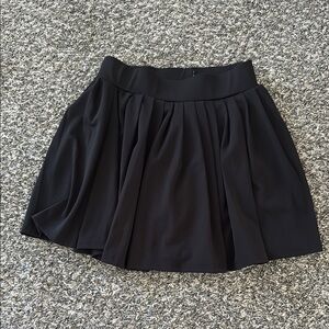 Black Mini Skater Skirt with Pleats